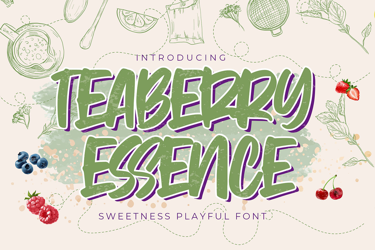 Teaberry Essence - Sweetness Playful, a Font by Gassstype (Photo 1 of 8)