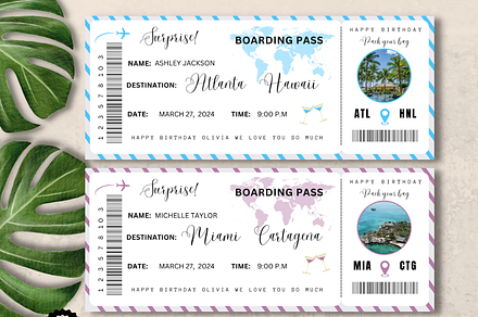 Editable Boarding Pass Template
