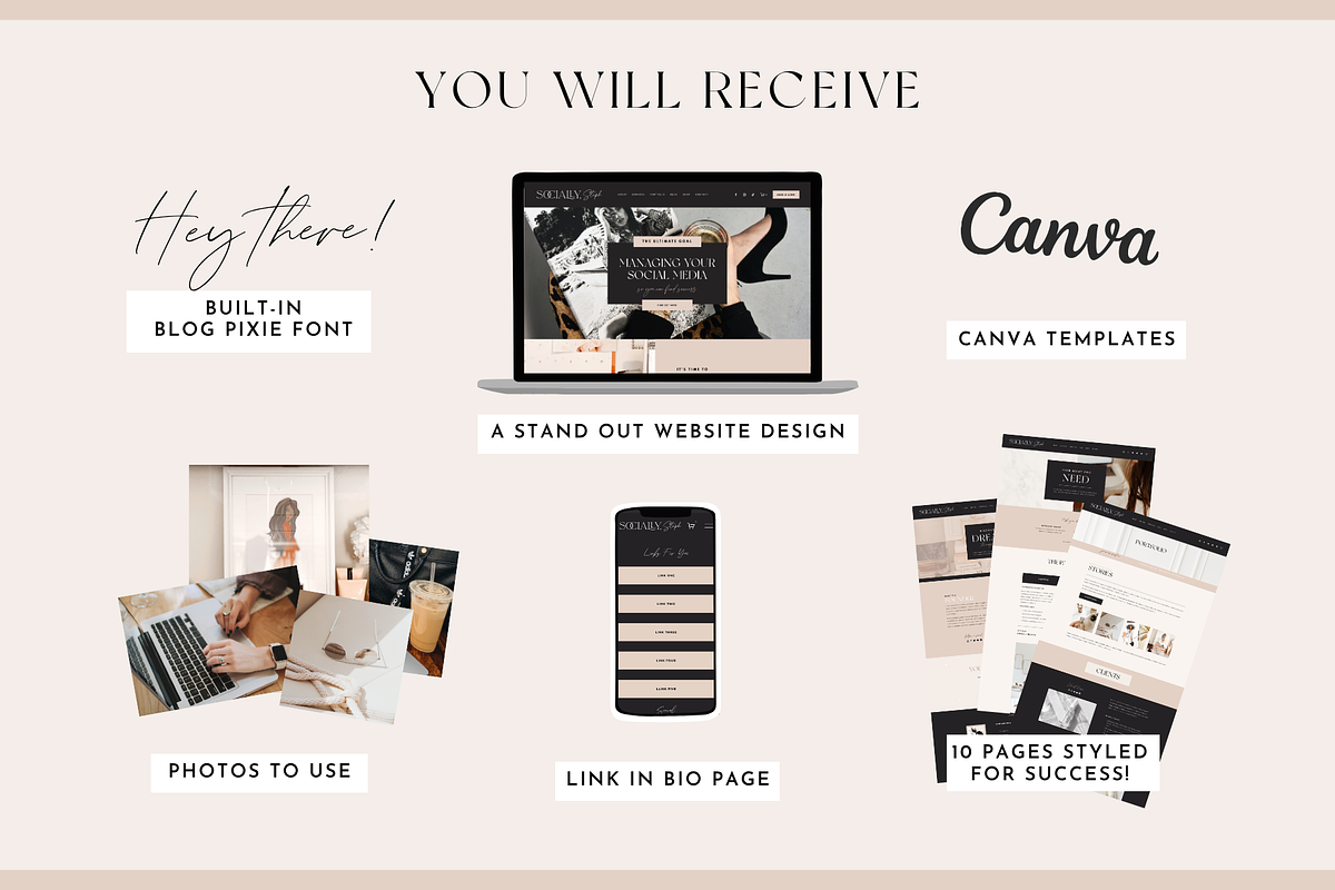 Squarespace Template Socially Steph, a Squarespace Template by Design Pixie (Photo 3 of 8)