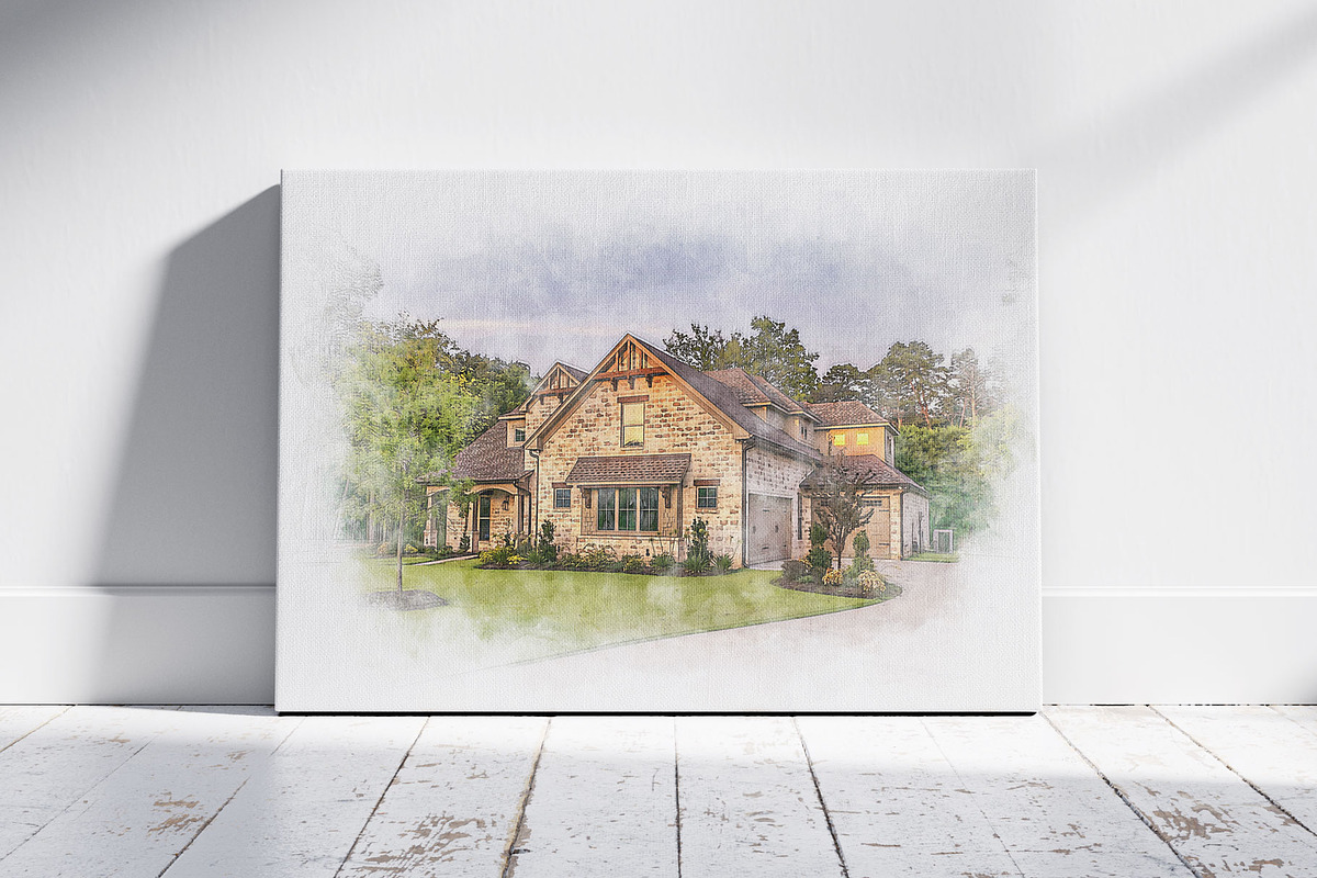 Watercolor House Painting Art Effect, an Action Add-On by MRI STUDIO (Photo 6 of 17)
