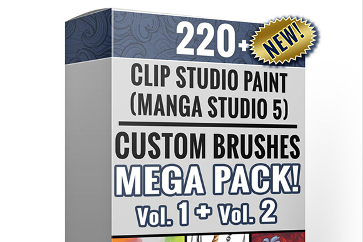 Clip Studio Paint Mega Pack Vol1 & 2, a Brush Add-On by flylanddesigns