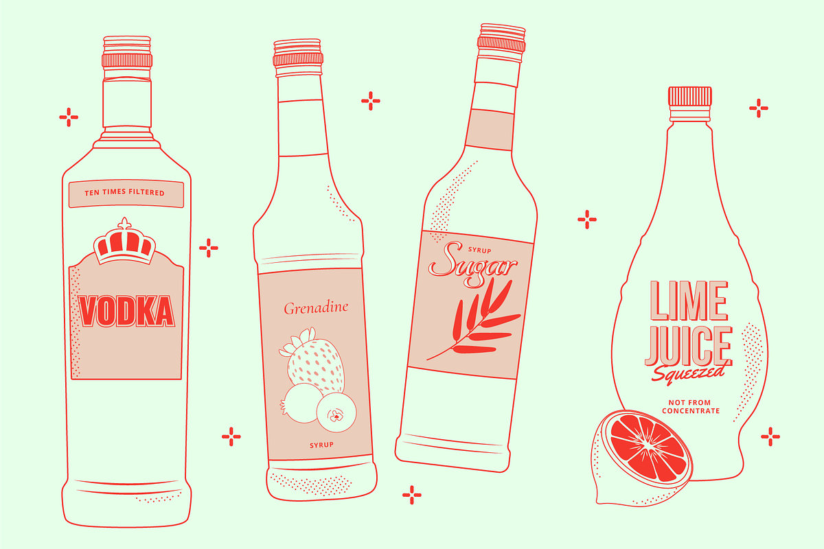 Cocktail Bottle Vector, a Food Illustration by TheFoodAtlas (Photo 4 of 7)