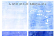 Snowing border Watercolor clipart, an Illustration by AqwaColor (Thumbnail 4 of 6)
