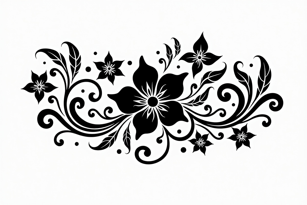 Vintage Flower Silhouette Pack, an Illustration by musafir_fashion (Photo 17 of 21)