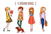 Set with cute season girls, an Illustration by Salvadorova (Thumbnail 3 of 5)