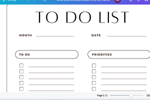 To Do List Editable Template