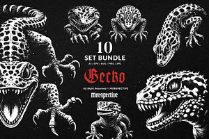 10 Bundle Dark Art Death Gecko Anger, an Illustration by Morspective