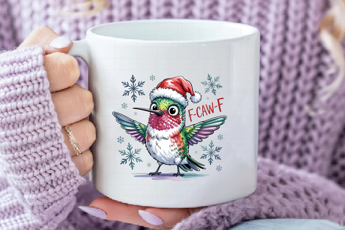 Funny Hummingbird F-Caw-F Christmas, an Illustration by Daily.Designs (Photo 3 of 5)