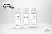 Clear Squared Bottles Mockup, a Packaging Mockup by INCDesign (Thumbnail 7 of 8)