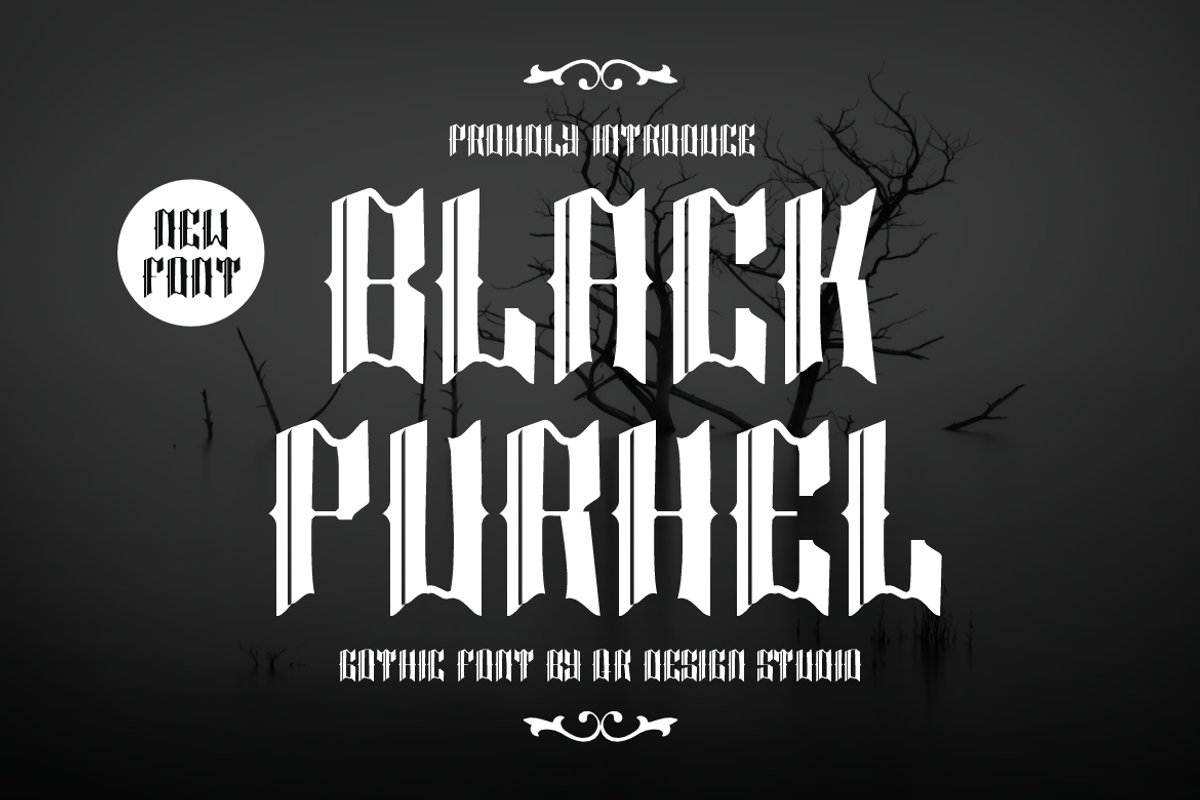 Black Purhel - Medieval Font, a Blackletter Font by QR Design Studio (Photo 1 of 6)