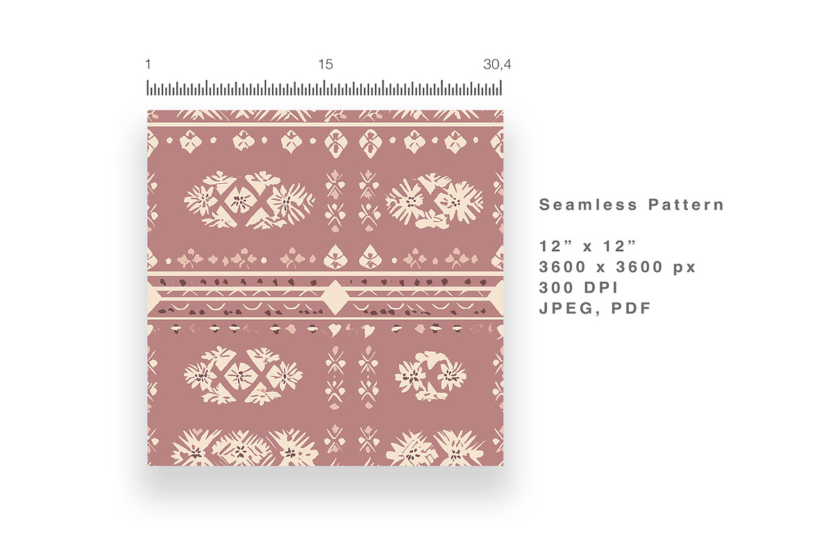 6 seamless pattern:Dusty Rose Ethnic, a Pattern Graphic by StudioCitra (Photo 8 of 10)