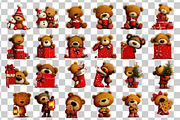 Whimsical Christmas Teddy Bear PNG, a Seasonal Illustration by Nicolle's Colorful Art (Thumbnail 3 of 4)