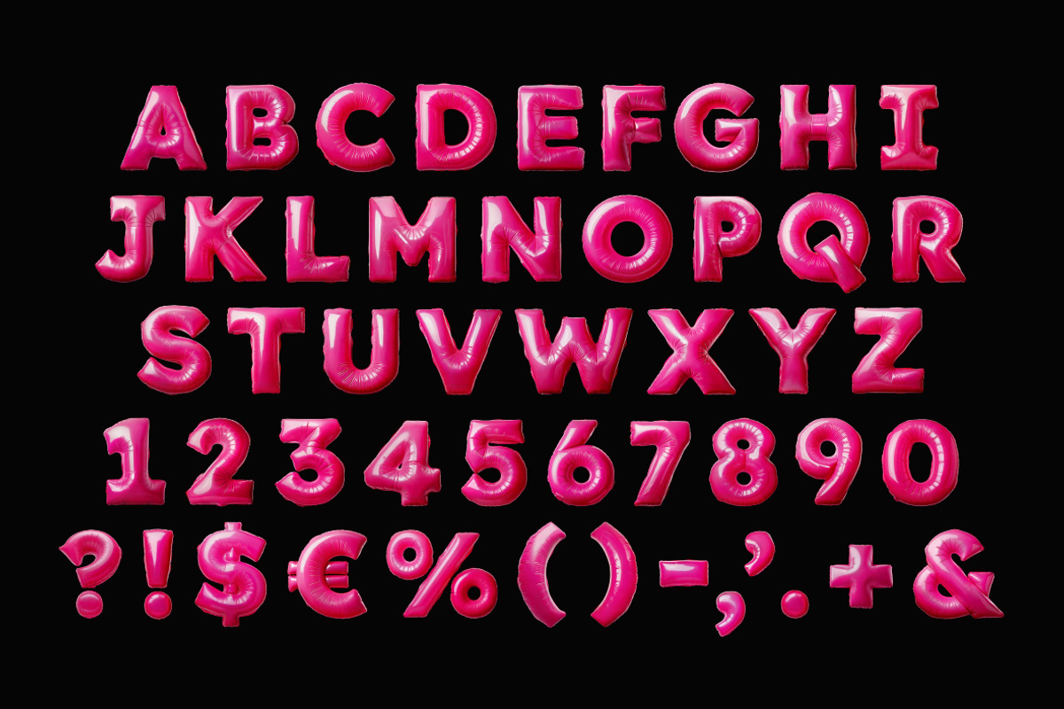 Pink Balloon Font, a Sans Serif Font by Handmadefont (Photo 2 of 21)