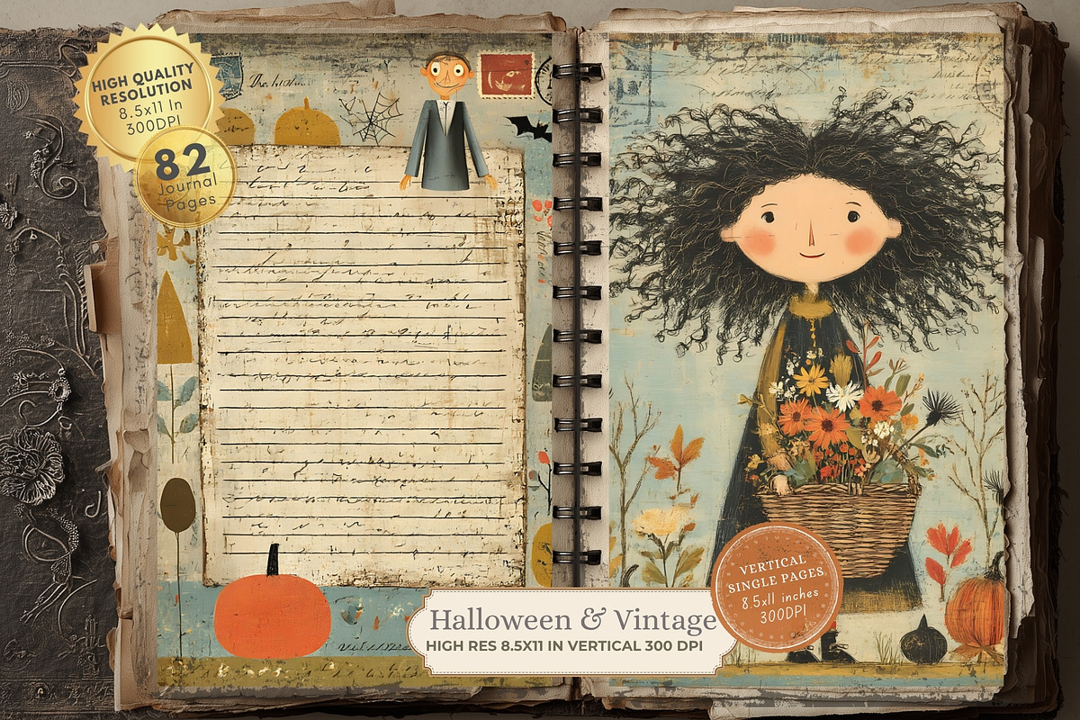 Halloween Ephemera Vintage Autumn, a Seasonal Illustration by Nicole Branger Art (Photo 3 of 12)