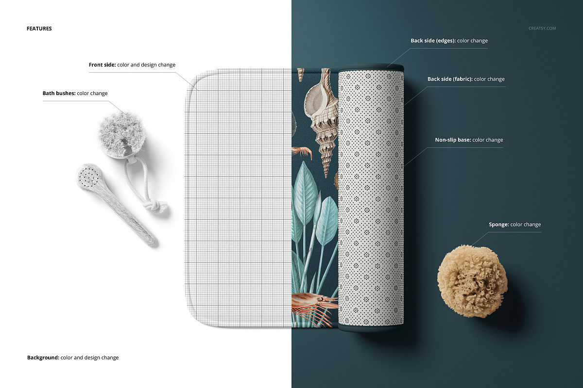 Microfiber Bath Rug Mockup Set, a Product Mockup by creatsy5 (Photo 3 of 10)