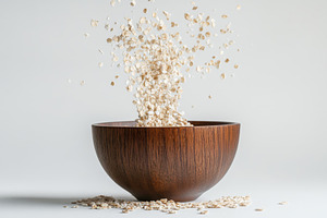 Oats falling from above into a woode, a Photo by Tanuart