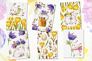 Easter bunnies. Watercolor set., an Illustration by babenkoirusa (Thumbnail 7 of 16)