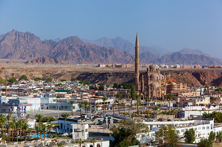mosque in the old town of Sharm El Sheikh Egypt, an Architecture Photo by Photostock
