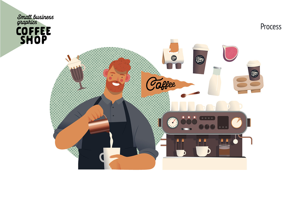 Coffee shop, Small business (vector), a Templates & Theme by Grivina's shop (Photo 12 of 20)