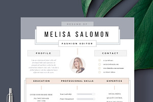 Resume Template 1, 2 Page Madrid