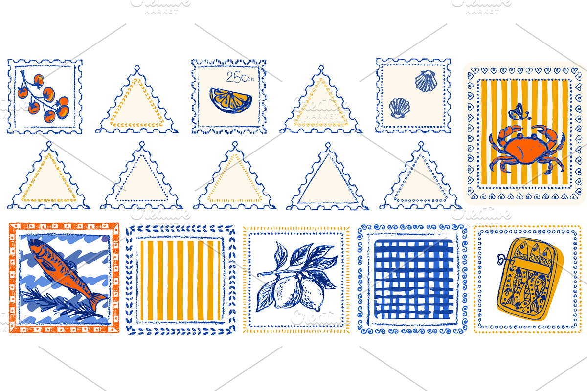 Italian summer postcard design with, an Illustration by Zimages