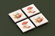 Fall Mushrooms Watercolor Clipart, a Seasonal Illustration by AnitaPol (Thumbnail 19 of 20)