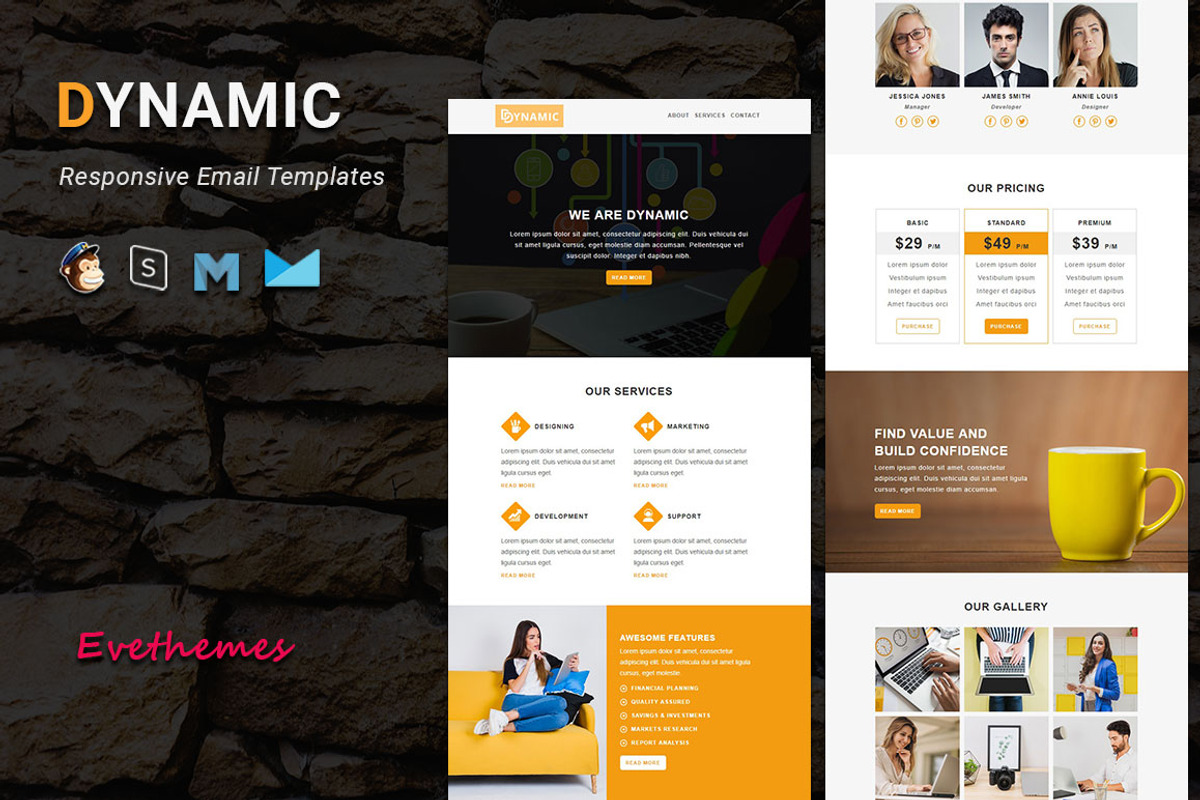 DYNAMIC - Responsive Email Template, an Email Template by evethemes (Photo 1 of 2)