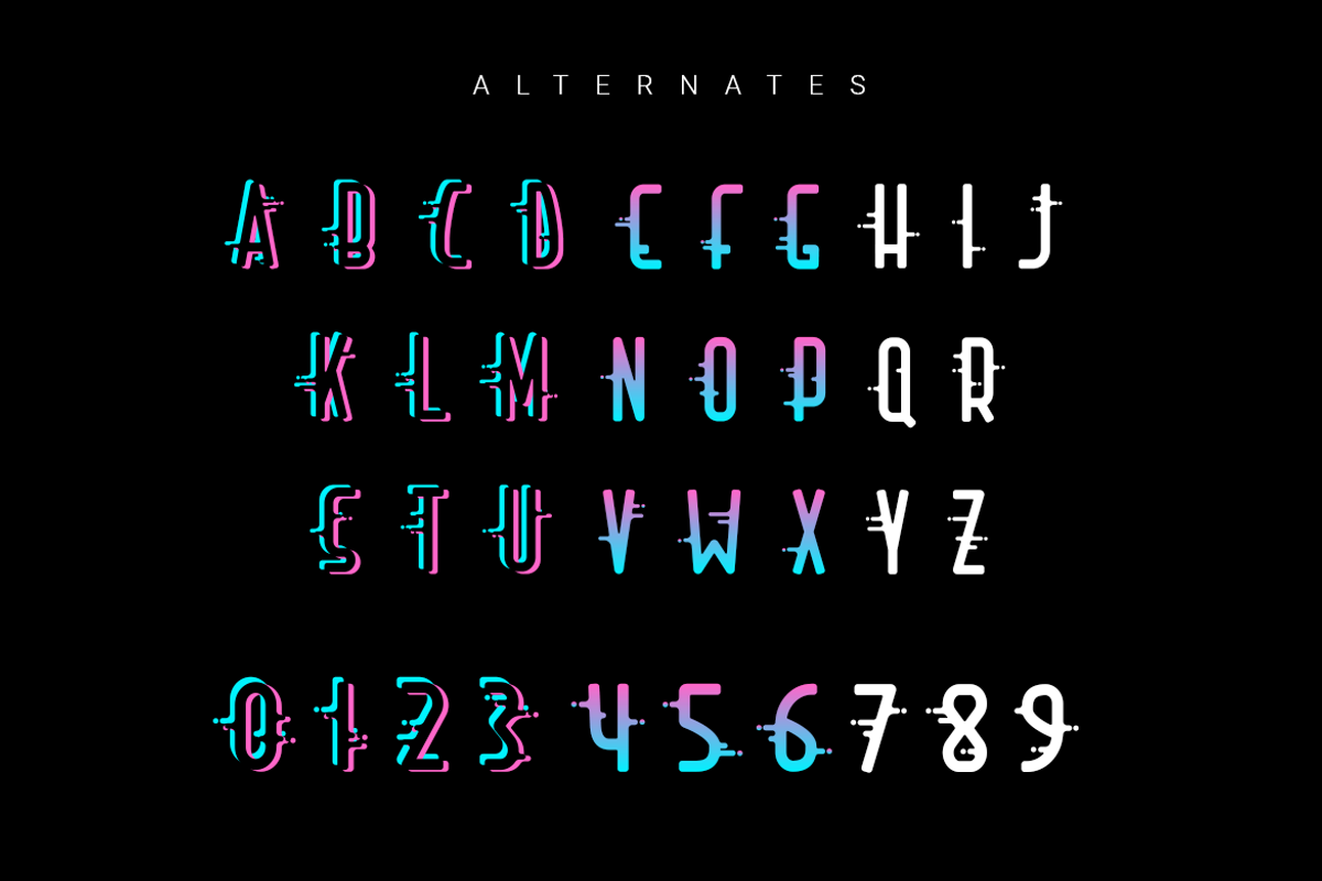 Airon| stereo effect font preview 2