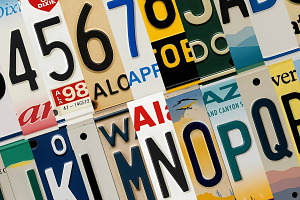 Mixed License Plate Random Letters