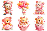 Quirky Valentine Teddy Bear Clipart, an Illustration by DreamArtGraphic (Thumbnail 5 of 5)