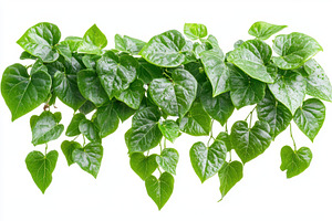 Lush green leaves heart shaped folia, a Photo by Pixeness Studio