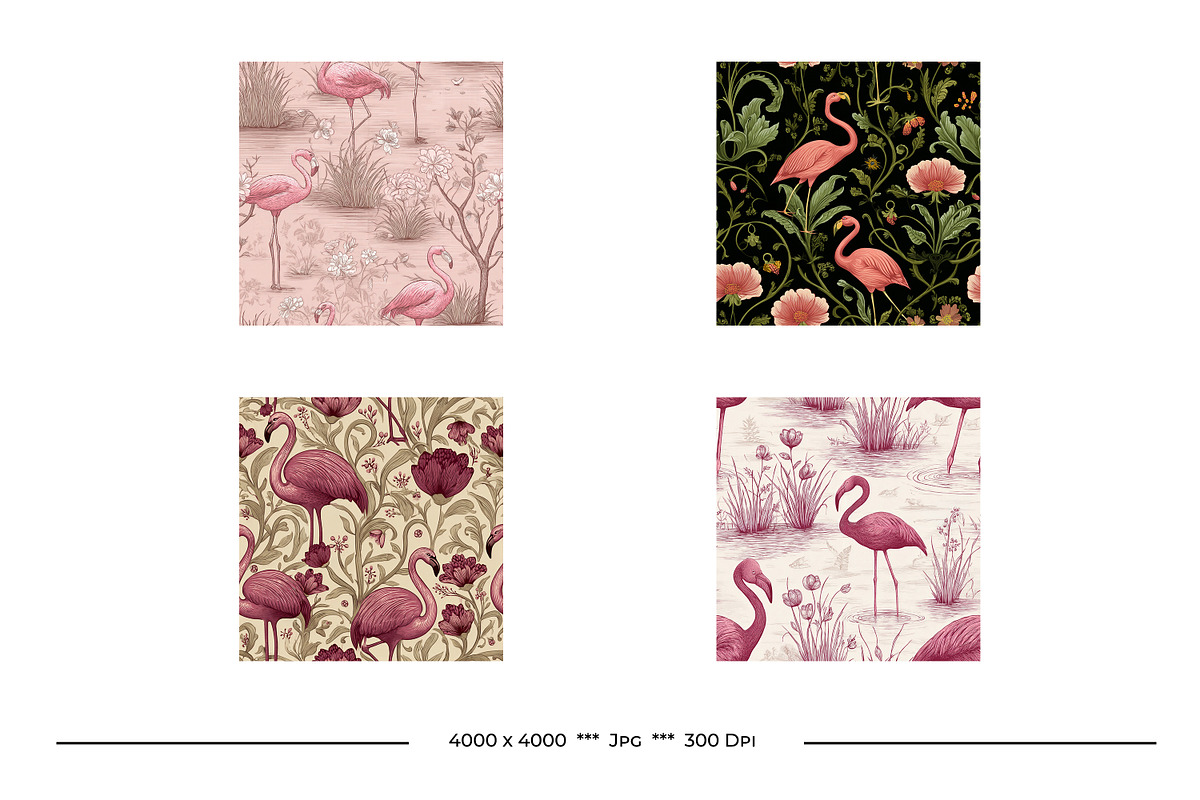 Flamingo Retro Art Style Patterns, a Pattern Graphic by karenfoleyphoto (Photo 7 of 8)
