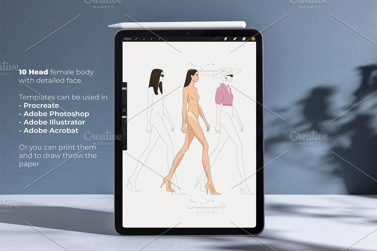 Female fashion figure templates, a Person Illustration by Asta Sia Le (Photo 2 of 7)