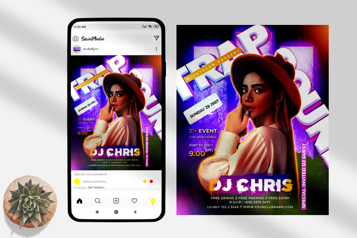 EDM Live Concert Instagram (PSD)