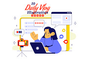 10 Daily Vlog Illustration, a Person Illustration by denayunebgt (Thumbnail 1 of 4)