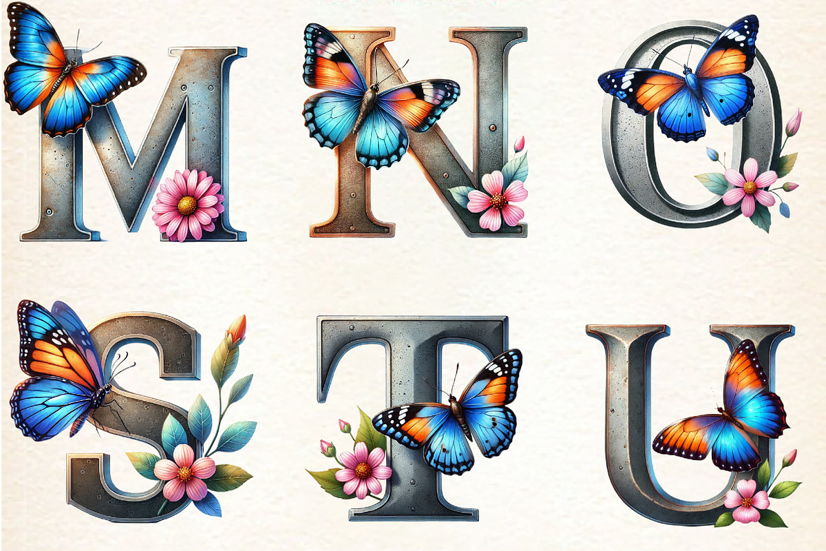 Spring Alphabet Sublimation Clipart, an Illustration by DreamArtGraphic (Photo 7 of 7)