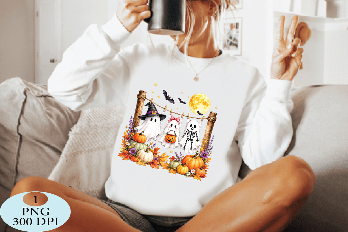 Hanging Ghost Halloween Fall PNG, a Seasonal Illustration by Daily.Designs (Photo 4 of 5)
