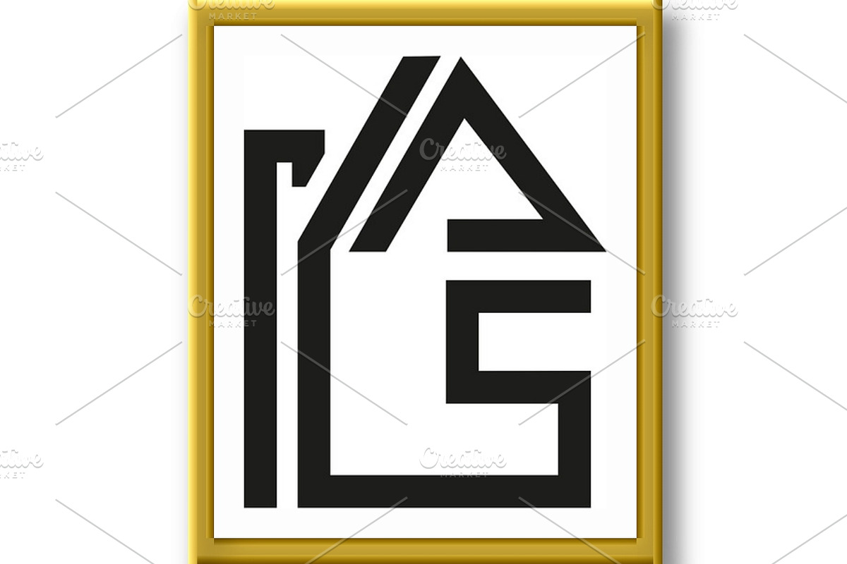 Logo of the house. Graphic vector, an Object Graphic by RODINA (Photo 2 of 3)