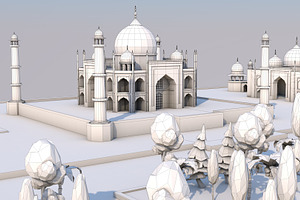 Low Poly Taj Mahal Landmark