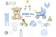 Baby boy and girl clipart., an Object Illustration by TaPilipa (Thumbnail 2 of 15)