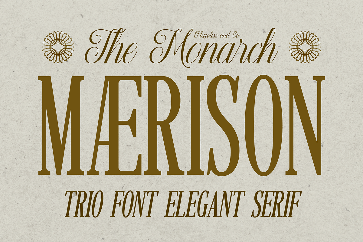 Maerison - Trio Serif Script Font, a Serif Font by Flawless And Co (Photo 1 of 10)