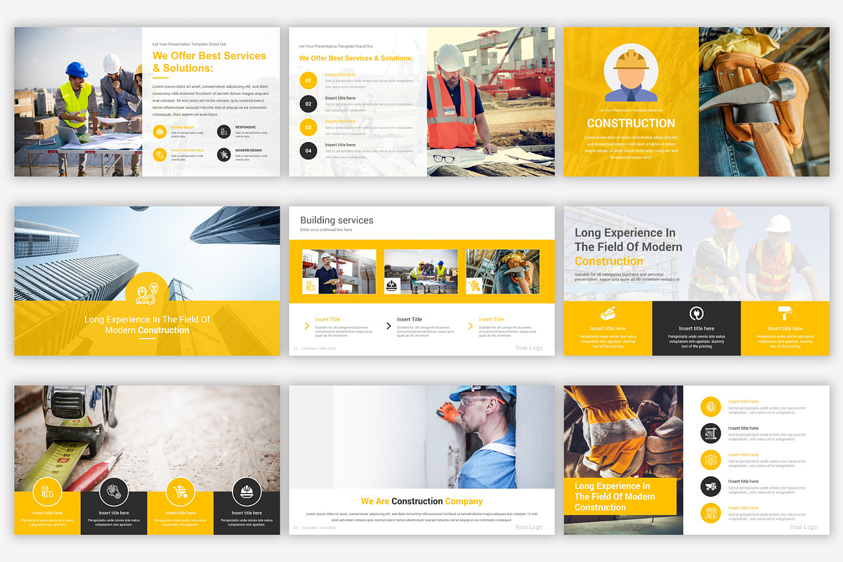 Construction PowerPoint Template, a Presentation Template by SlideOne (Photo 7 of 12)