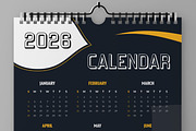Dark Yearly 2026 Wall Calendar, a Stationery Template by ContestDesign (Thumbnail 3 of 4)