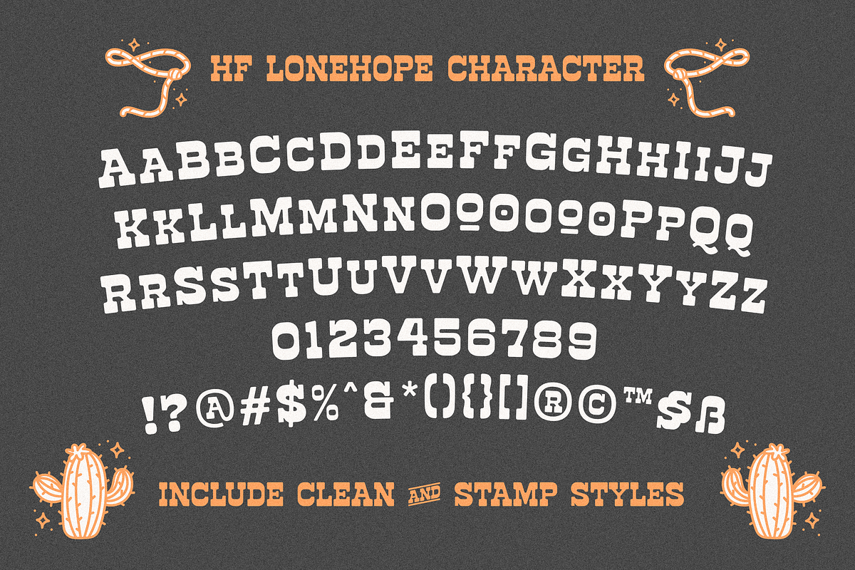 HF Lonehope Western Slab Serif, a Serif Font by 24Design Studios (Photo 6 of 7)