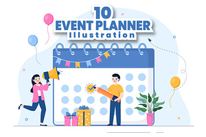 10 Event Planner Flat Illustration