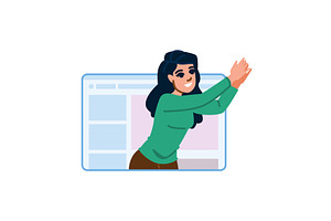 Young woman clapping hands coming, a Technology Illustration by pikepicture
