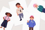 Cute diverse kids set + banner, a Person Illustration by Good Studio (Thumbnail 5 of 5)