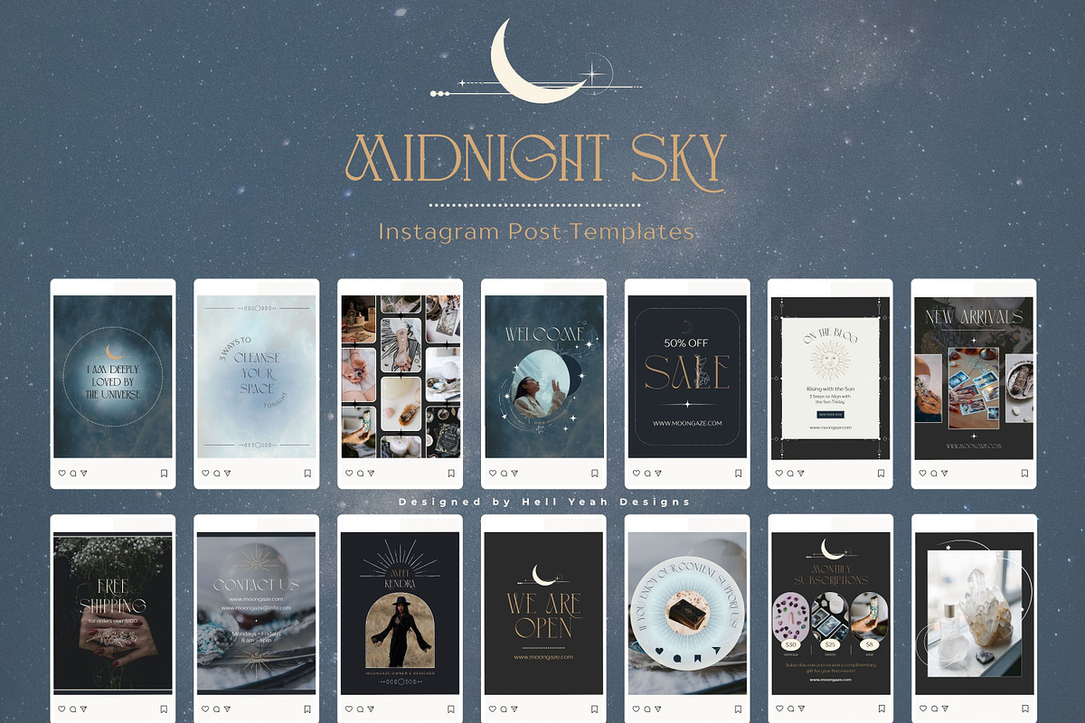 Midnight Sky Instagram Post Template, a Social Media Template by Hell Yeah Designs (Photo 7 of 10)