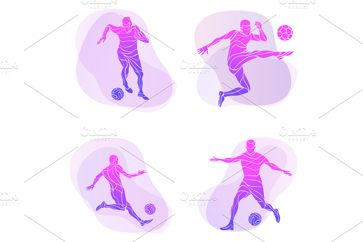 Soccer Players / Football Players, a Person Illustration by Kluva's Wavy Silhouettes