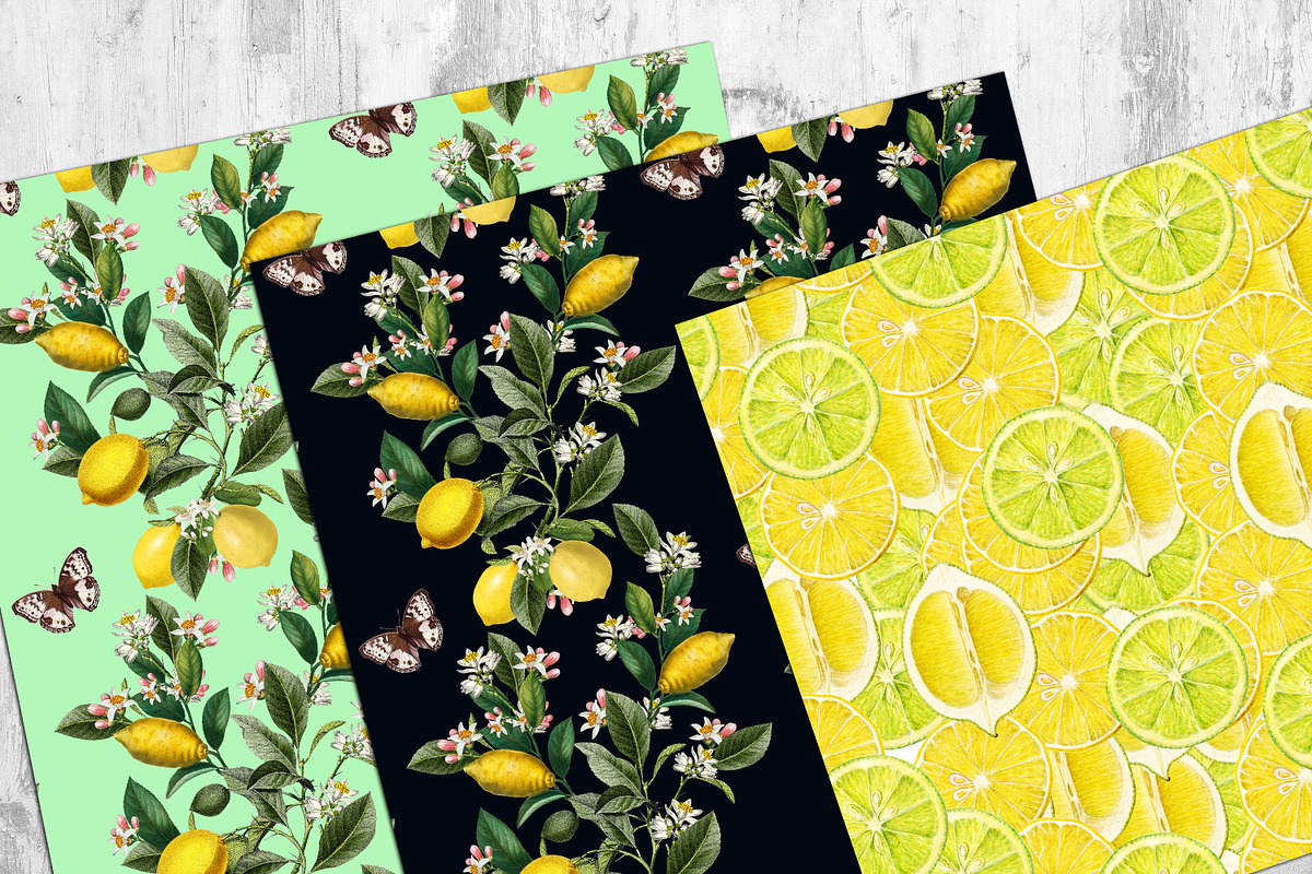 Lemon Pattern Papers, a Pattern Graphic by NastiaDesignsPrints (Photo 3 of 7)